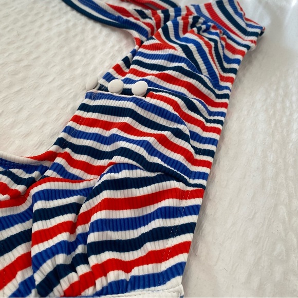 Target Xhileration Red White & Blue striped Bikini Top size D/DD - Picture 9 of 16